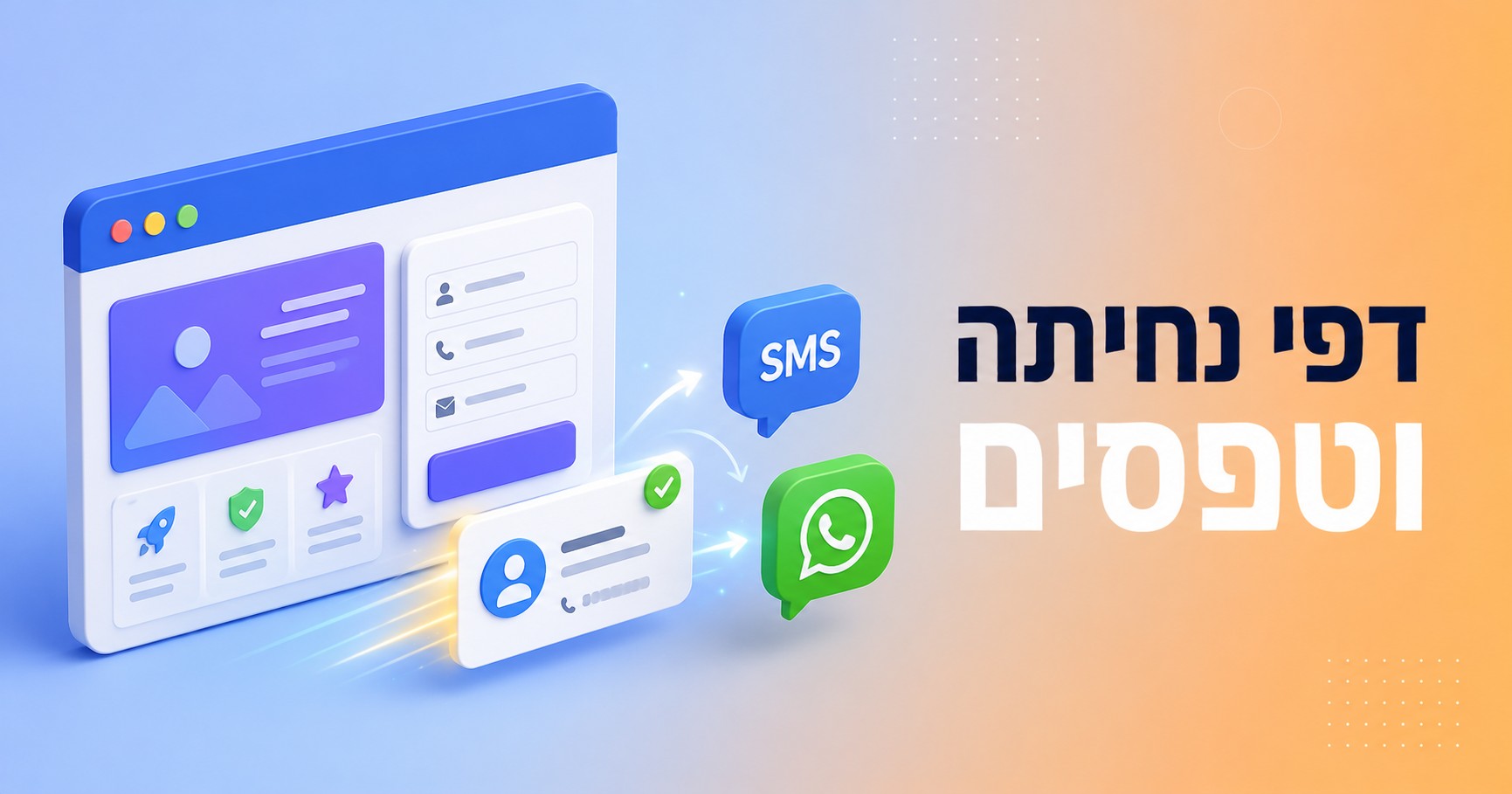 דפי נחיתה וטפסים לאיסוף לידים: מדריך לבנייה ללא קוד וחיבור לסמס ולוואטסאפ